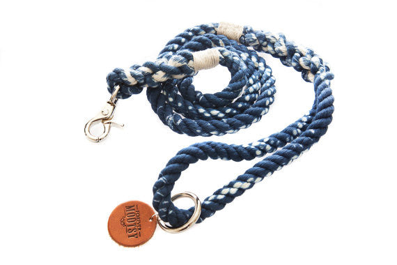 Marble Blue Rope Dog Leash